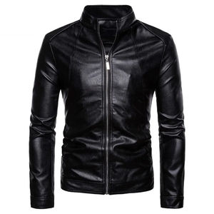 Veste de moto en cuir pour hommes, confortable et respirant, fabriquée en usine par un service OEM, en cuir véritable avec support en cuir synthétique - Product Image 1