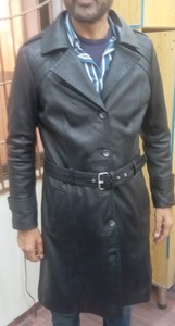 เสื้อแจ็คเก็ตหนังกันลมสำหรับผู้ชายเสื้อโค้ทหนังแกะแท้มีกระเป๋าสำหรับตกแต่งยาวสไตล์ใหม่2025ขายดีที่สุด - Product Image 4