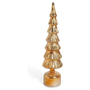 Adorno Navideño Dorado para Árbol de Navidad 83046, Bola LED de 9x40cm para Decoraciones Navideñas Doradas Mercury - Product Image 1
