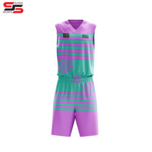 OEM Design 100% Polyester Basketball Uniform for Unisex Plus Size with Custom Heat-Transfer <b>Printed</b> Breathable Design - Product Image 3