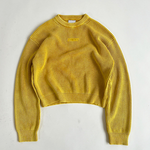 Vêtements personnalisés en gros Vintage pull unisexe à manches longues surdimensionné poids lourd col rond tricoté lavé chaud pull en tricot - Product Image 2