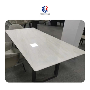 Tmz đá ODM OEM hiện đại sang trọng đá cẩm thạch bàn ăn bằng đá cẩm thạch trắng bàn cho Cary băng đá cẩm thạch đồ nội thất bàn ăn thiết lập - Product Image 3