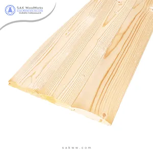 Premium-Kiefer- und Fichtenverkleidung für Holzwandpaneele / Blockhaus-Stil für Inn- und Außendekoration / 20 × 96 × 3000 mm