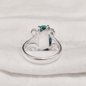 Joyería de piedra en bruto, anillo de mujer, turquesa Natural, piedra preciosa cruda, piedra natal de diciembre, anillo de alambre Hippie, anillo de Plata de Ley 925 - Product Image 5