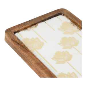 Bandeja Redonda de Madera con Diseño Floral y Estampado Esmaltado para Hogar, Restaurantes, Bodas, Fiestas Diwali (Diseño Artístico Decorativo) - Product Image 3