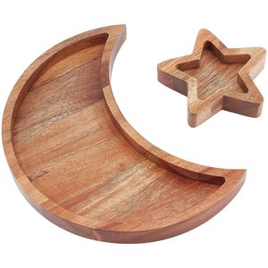 Ramadan décor vente chaude lune et commencer à servir plateau ensemble plateaux en bois naturel du meilleur fournisseur - Product Image 2