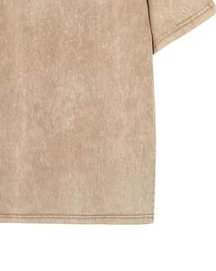 T-shirt unisexe surdimensionné en coton beige délavé, style vintage, épaules tombantes, streetwear décontracté, haut unisexe - Product Image 6