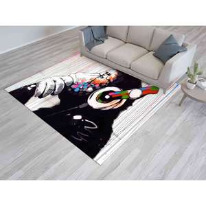 Alfombra Banksy Thinking Monkey: Regalo para amantes de la música, alfombra impresa, alfombra suave no tejida - Product Image 4