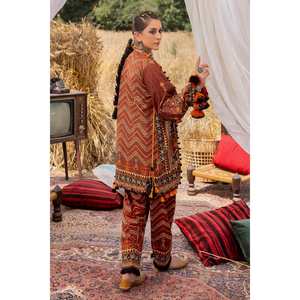 ชุดสูทผ้าลอนพิมพ์ลายทองแบบ 2 ชิ้นสำหรับผู้หญิง รุ่น TL-52144 - Product Image 4