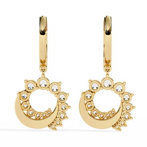 Boucles d'oreilles en or 18 carats brillantes avec diamant de laboratoire, bijoux de luxe en diamant - Product Image 2