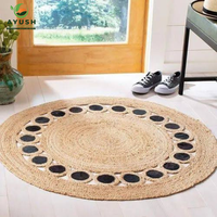 Tapis en coton matelassé faits à la main, écologiques, au design calme et rustique, formes ovales classiques et modernes, antidérapants, adaptés aux animaux domestiques