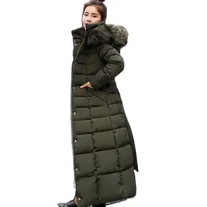 차가운 여성용 자켓을위한 긴 겨울 코트 면 통기성 패딩 따뜻한 두꺼운 여성 코트 파카 여성 자켓
