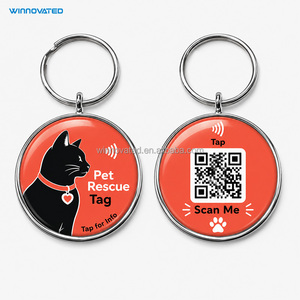 Etiqueta NFC para Mascotas con Código QR y Logotipo Personalizado Antipérdida, Collar para Perros y Gatos de PVC Epoxi para Seguridad - Product Image 5