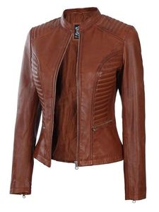 Veste en cuir pour femmes avec fausse fourrure en tissu de toile durable Classy Vintage - Product Image 6