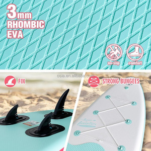 Planche à pagaie gonflable à <span class=keywords><strong>double</strong></span> <span class=keywords><strong>couche</strong></span> avec impression UV, nouveau design, modèle ISUP, polyvalente, en PVC/EVA, couleur bois rose, tendance - Product Image 3