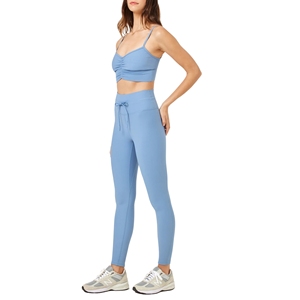 Pantalon de yoga à carreaux élastique à taille haute avec contrôle doux du ventre Leggings pleine longueur respirants écologiques - Product Image 6