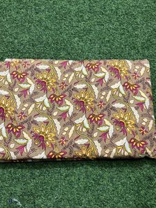 100% Premium lujo avellana marrón Nomex tela Floral mano bloque estampado ligero elegante confección decoración para niñas artesano - Product Image 3