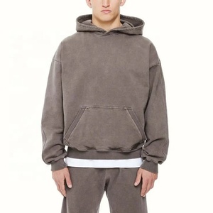 Vente en gros de sweats à capuche délavés à l'acide pour hommes, ensemble de pantalons de survêtement écologiques, nouveau design vintage, survêtements d'hiver - Product Image 3