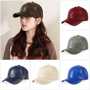 Gorra de béisbol de cuero PU para hombre, gorra deportiva de estilo a la moda, venta al por mayor, nueva, 6 paneles, 100% algodón, lona personalizada, Unisex, adultos, PK COMMON - Product Image 6