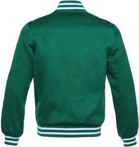 Chaqueta informal de béisbol de satén de talla grande para hombre, chaqueta bomber de poliéster de invierno con letras bordadas personalizadas para primavera - Product Image 4