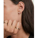 Boucles d'oreilles tendance en saphir de laboratoire rond, plaquées or 14K/18K, serties de diamants, forme de couronne, pour fiançailles et fêtes - Product Image 2