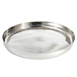 Bandeja DE SERVICIO DE ACERO INOXIDABLE martillado de diseño clásico moderno elegante plata galvanizada para uso doméstico y en eventos - Product Image 2