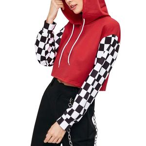 เสื้อฮู้ดครอปท็อปผู้หญิงแฟชั่น ทรงหลวม ผ้าคอตตอนผสม ลายดิจิทัล สไตล์สตรีทแวร์ สำหรับฤดูหนาว มีเชือกผูก ปรับได้ - Product Image 3