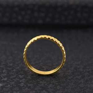 Trendy Minimalist Minimalist Leaf Band <b>Ring</b> <b>Boho</b> Brass <b>Rings</b> Women 18k Gold Plated Dainty Textured Stackable Wholesale/OEM/ODM - Product Image 4