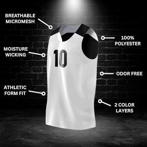 Conjunto de camiseta de baloncesto con cuello en V de la mejor calidad, pantalones cortos de uniforme universitario de talla grande sublimados digitales de secado rápido, diseño transpirable frontal - Product Image 2
