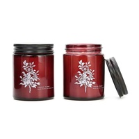 Décoration d'intérieur, bougie parfumée artisanale en cire de soja naturelle dans un bocal en verre, personnalisée pour Noël