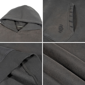 Sweat-shirt à capuche surdimensionné pour homme, en coton lourd 100%, avec logo personnalisé, style streetwear décontracté - Product Image 2