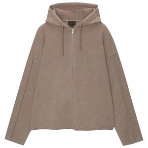 Oversized 500gsm Fleece Full <b>Zip</b> Hoodies High Quality Streetwear Custom Mens Winter Sweatshirts Embroidered - Product Image 5