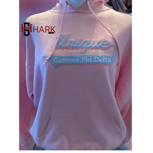 Gamma Phi Delta Sorority apliques únicos parches bordados Casual pulóver manga larga Sudadera con capucha para mujer 1943 Divine Nine - Product Image 4