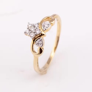 Women's 18K Yellow Gold Gemstone <b>Ring</b> R-10499 Classic Diamond Inlaid Prong Setting 14K Gold Plated Anniversary Gift Direct - Product Image 4