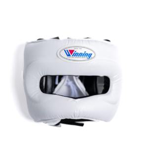 Casque de boxe de haute qualité en cuir véritable blanc, protection intégrale du visage, avec barre nasale, équipement de protection - Product Image 1