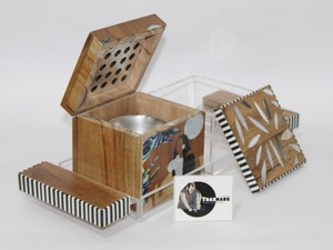 El último quemador de incienso árabe tradicional madera acrílico Kefaf Mubkhar de Tradnary para uso en interiores-regalo de Ramadán - Product Image 3