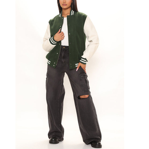 Street Wear Chaquetas universitarias para mujer a precio barato Chaqueta de béisbol universitaria más vendida para mujer Invierno Mangas largas a prueba de viento - Product Image 3