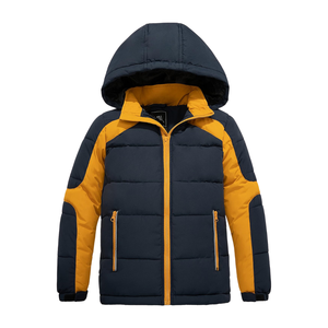 2025แจ็กเก็ตสีดำกันน้ำของผู้ชายเสื้อโค้ทขนเป็ดกระดาษมีลายตัวอักษรแวววาวใช้ได้ทุกวัน - Product Image 2