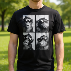 Simpatici scimpanzé con occhiali da sole, magliette promozionali per photo booth - Product Image 3
