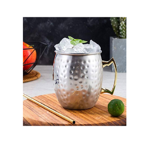 แก้วมักมอสโกทำจากเหล็กถ้วยตอกชุบสแตนเลสสีทองพร้อมหูจับ - Product Image 6