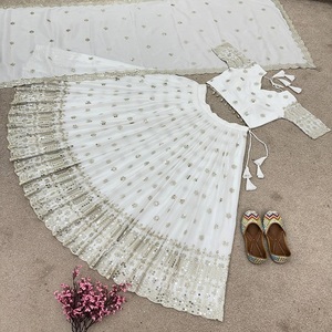 Georgette lehenga choli หนังเทียมหนักออกแบบล่าสุด - Product Image 2