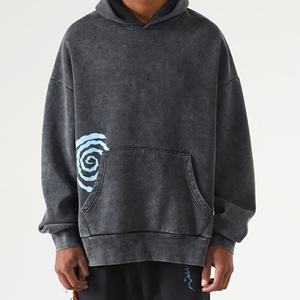 Sweat-shirt vintage pour homme en vente chaude, 100% coton, tissu éponge français, haute qualité, délavé à l'acide, motif uni pour l'hiver, prix bas - Product Image 2