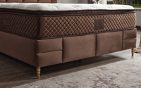Conjuntos de Muebles de Dormitorio de Hotel con Camas de Plataforma con Cabecero Individual de Tela Cómoda y Diseño de Lujo, Tamaños King, Queen y Doble