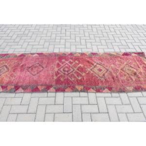 Stylish Vintage 24x89ft Turkish Kilim Jute Rug <b>Red</b> Beige Flat Weave with Patchwork Pattern <b>Latex</b> Backing for Hallway Large Space - Product Image 3
