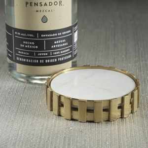 Metal Bottle Coaster with Antique Finish for Living Room Decoration Unique Handcrafted Table Protection Piece - Product Image 4