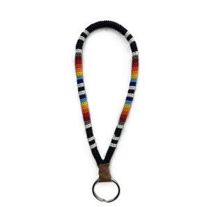 Lanière de porte-clés perlé coloré avec perles de rocaille porte-clés de lanière de perle de rocaille artisanal personnalisé pour badge d'identification - Product Image 1
