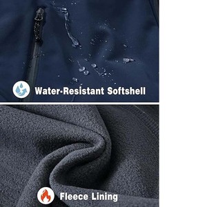 Logo personnalisé travail coupe-vent garrot extérieur imperméable manteau softshell hiver polaire Softshell coupe-vent veste pour hommes - Product Image 3