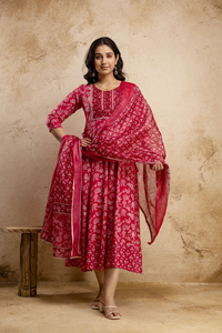 Robe en rayonne de qualité supérieure avec broderie de séquence Dupatta pour fabricant indien - Product Image 2