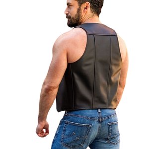 Dark Room Berlin Bar <b>Vest</b> Red Bold Red Leather <b>Vest</b> with Stylish Red Straps for a Fashionable and Daring Look - Product Image 4