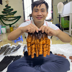 Wholesale Remy Virgin Brazilian Fumi for Italian Curl Bouncy <b>Curly</b> <b>Bundles</b> Human Hair Extensions - Product Image 1